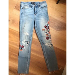 A&F embroidered jeans